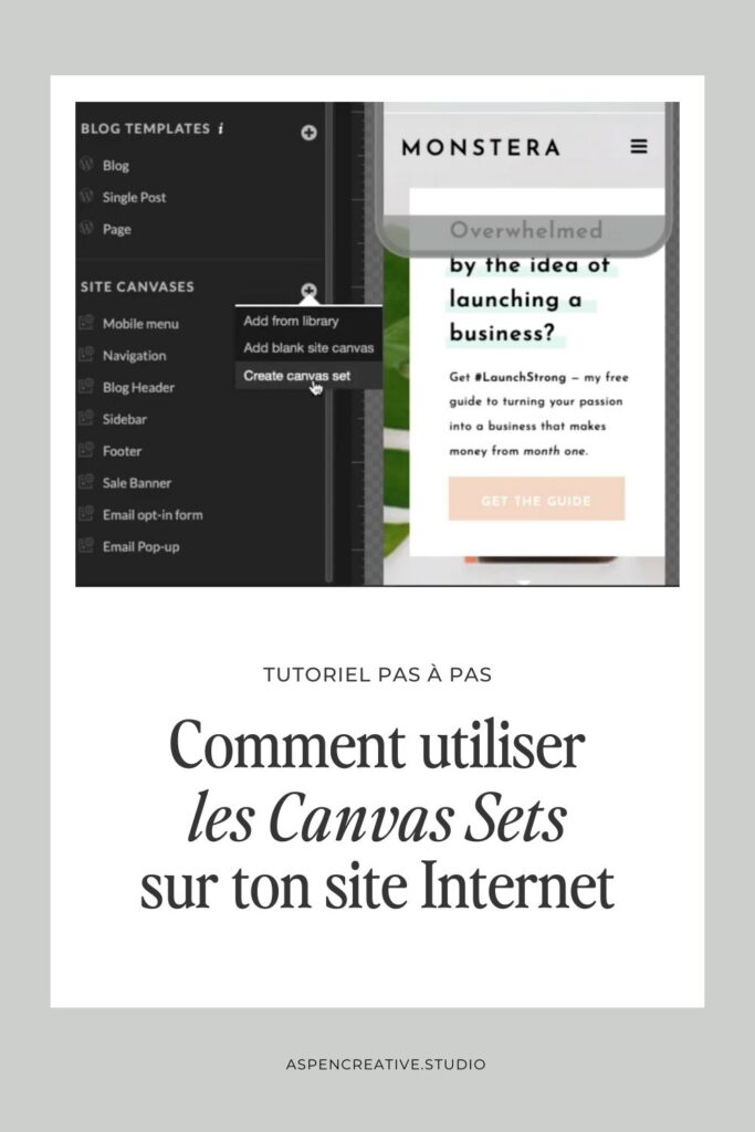 Comment utiliser les canvas sets sur ton site Internet Showit