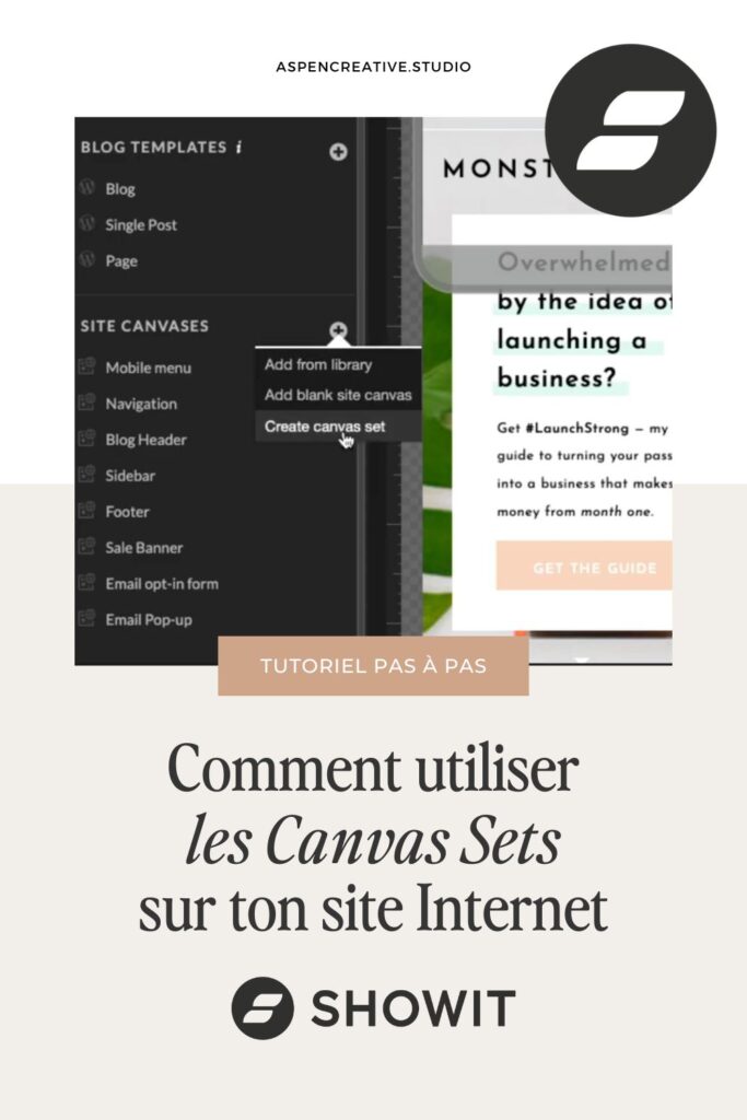 Comment utiliser les canvas sets sur ton site Internet Showit