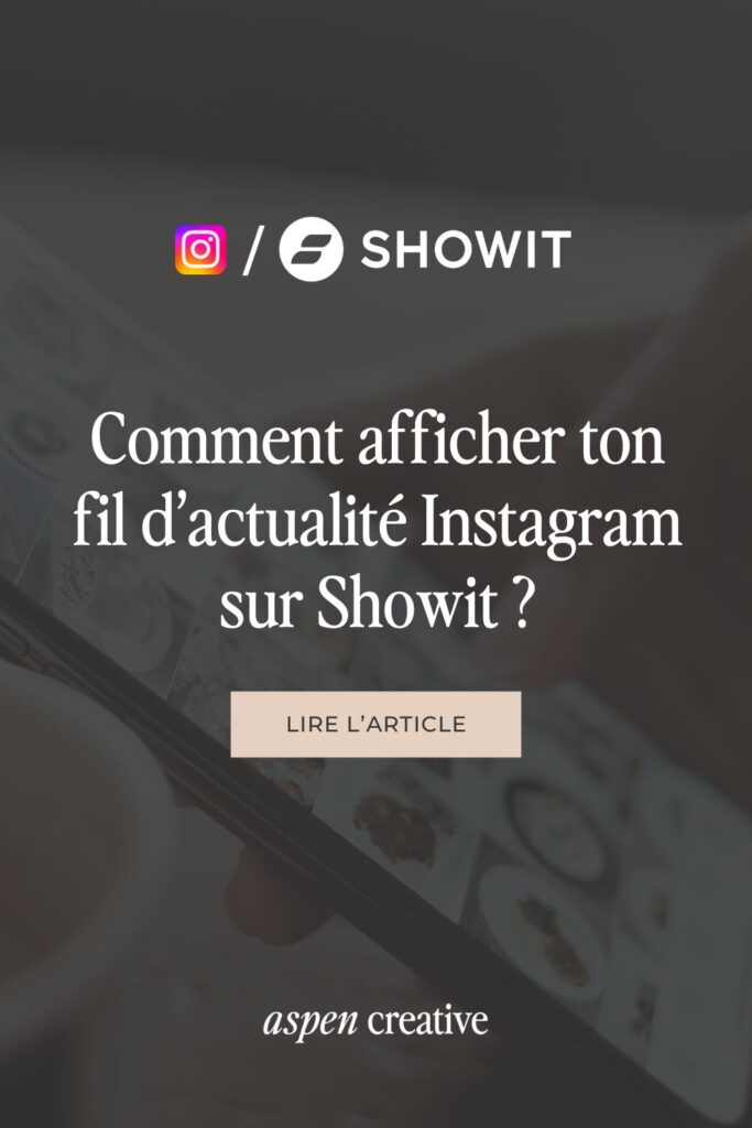 Comment afficher ton feed Instagram sur Showit ?