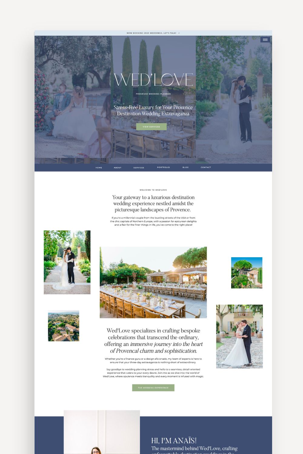 Site Internet showit pour wedding planner : Wed Love Events