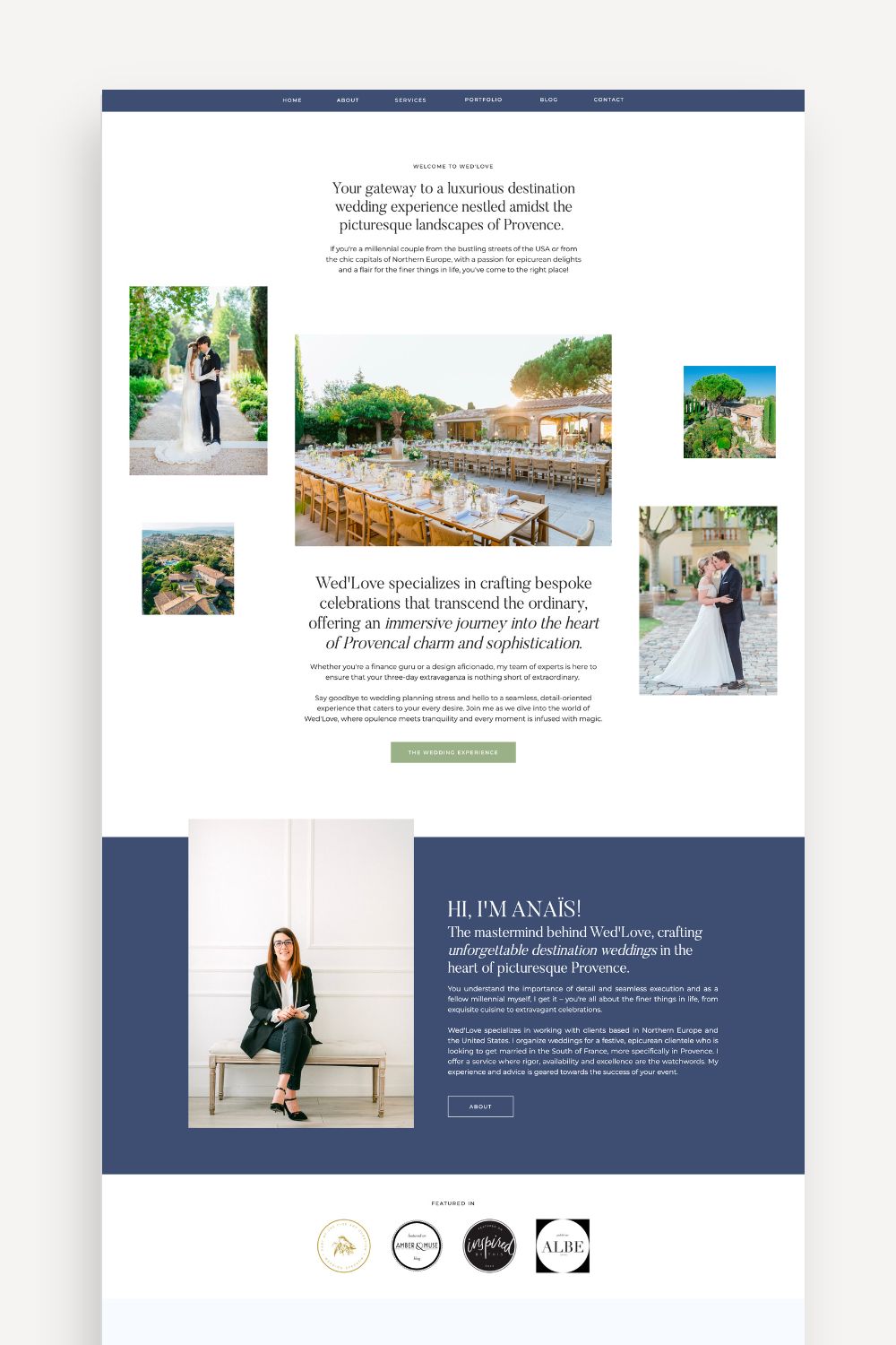 Site Internet showit pour wedding planner : Wed Love Events