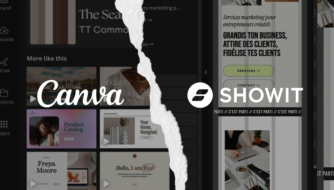 Showit ou Canva ? Quelle plateforme choisir pour créer ton site Internet.