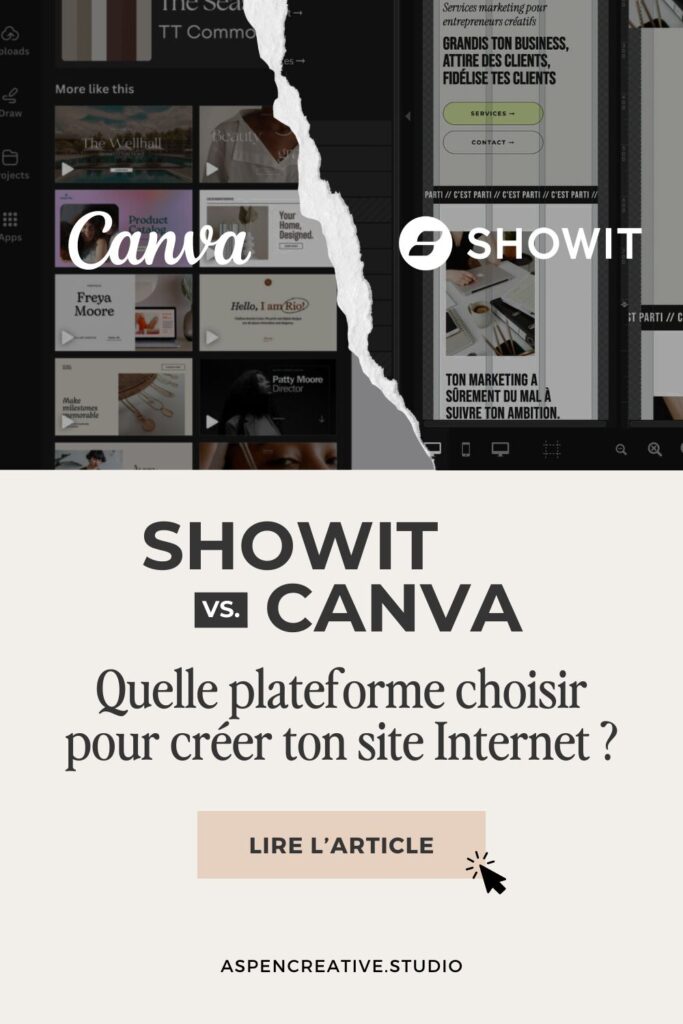 Showit ou Canva ? Quelle plateforme choisir pour créer ton site Internet.