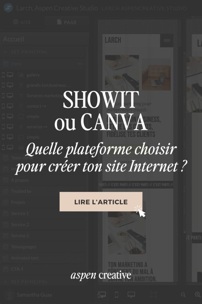 Showit ou Canva ? Quelle plateforme choisir pour créer ton site Internet.