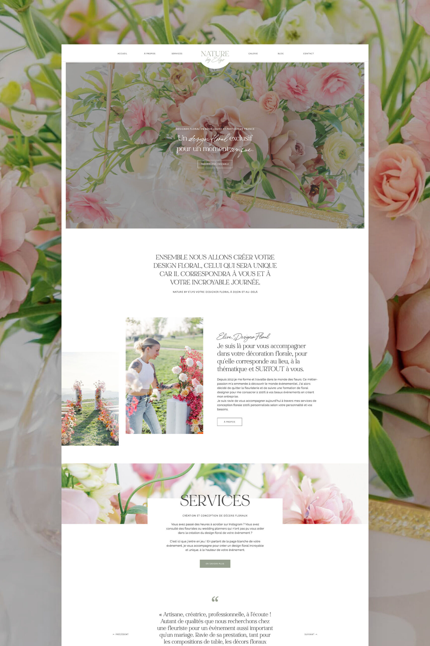 Nature by Elys : site Internet Showit pour designer floral