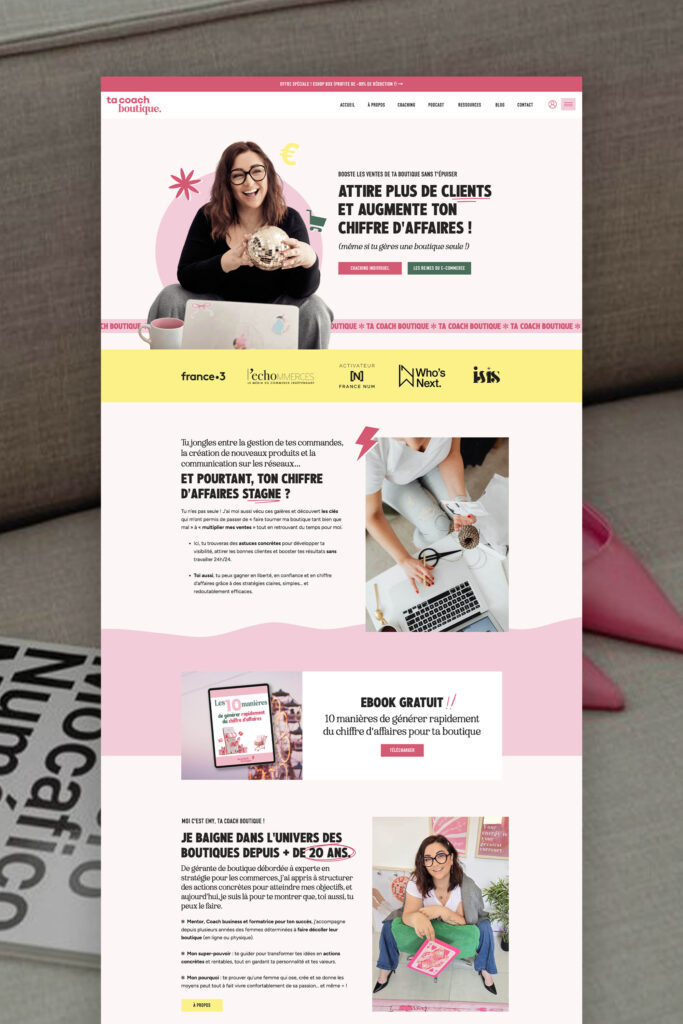 Site Internet Showit pour coaching ecommerce