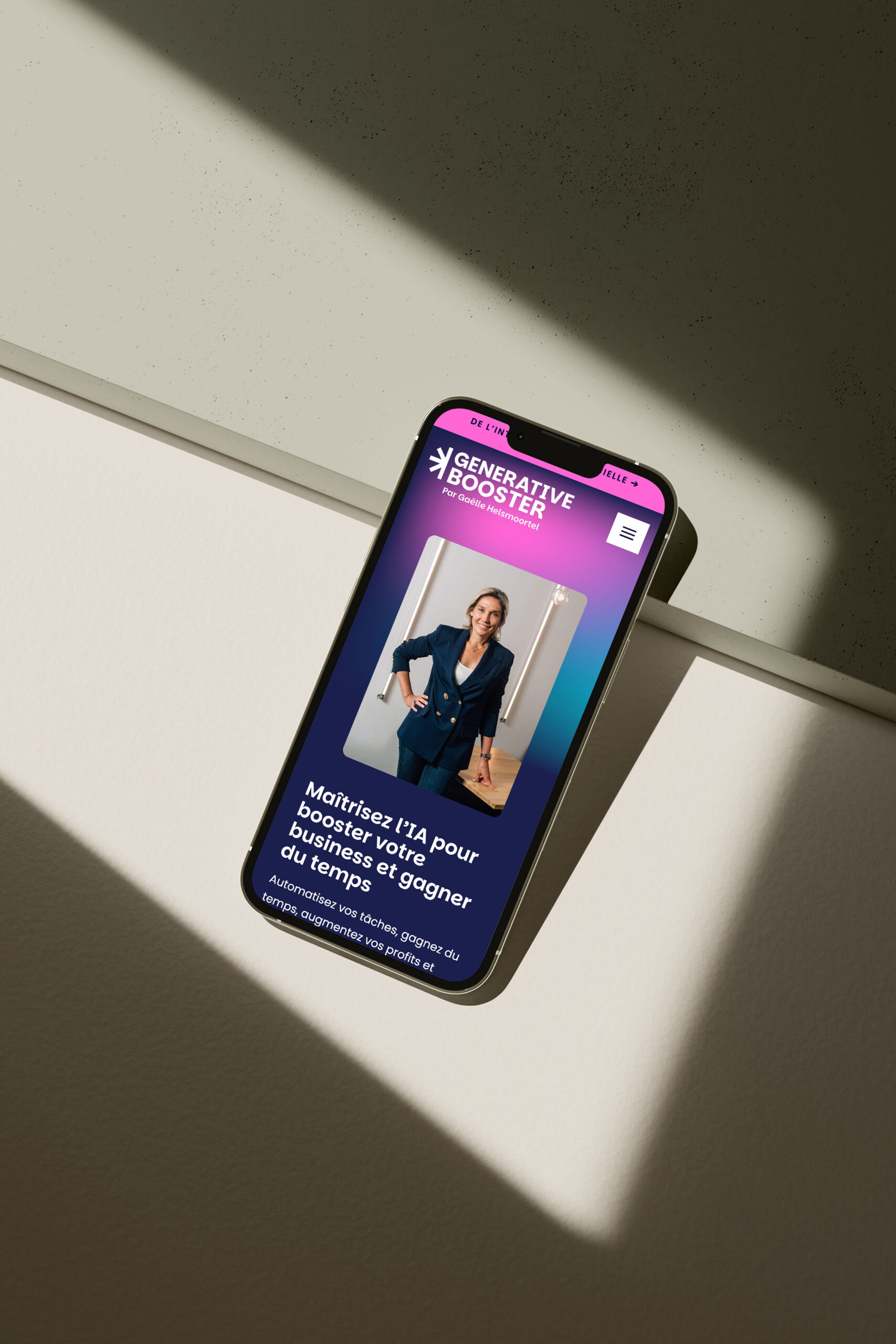 Generative Booster : site Internet Showit pour experte en Intelligence Artificielle