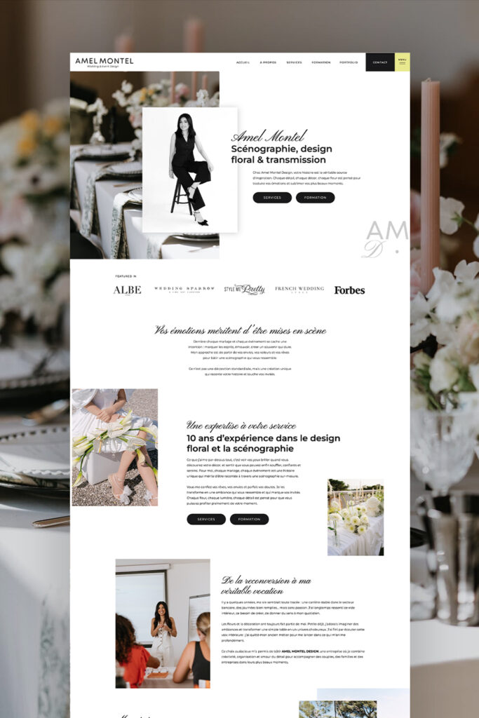 Site Internet Showit, Amel Montel, Wedding Designer