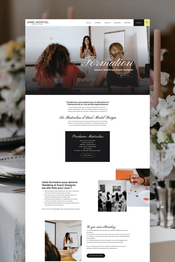 Site Internet Showit, Amel Montel, Wedding Designer