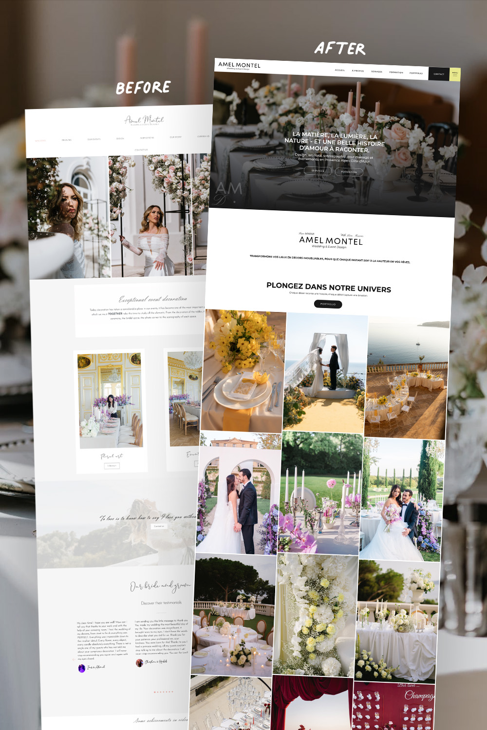 Site Internet Showit, Amel Montel, Wedding Designer