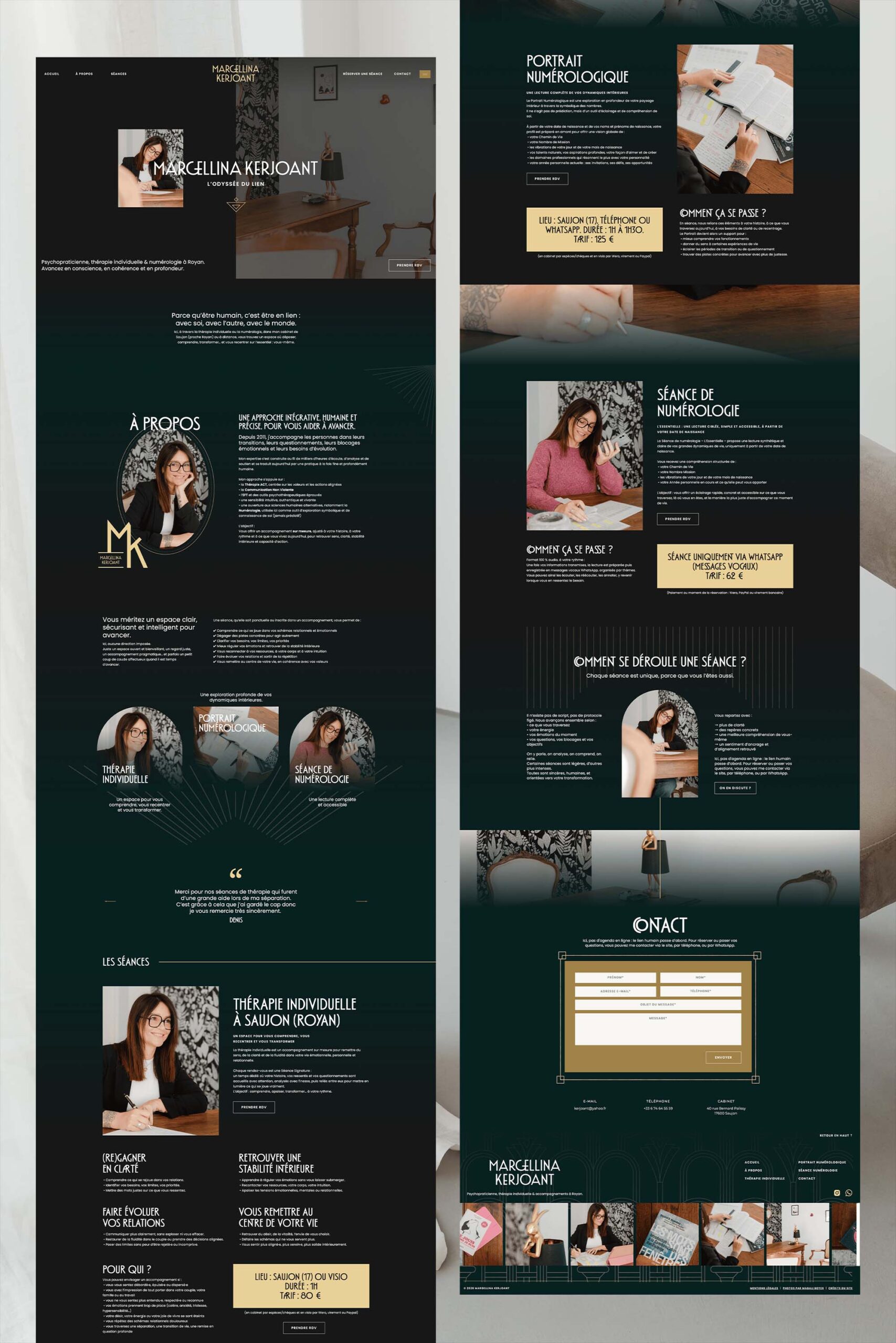 Margellina Kerjoant : site Internet Showit pour thérapeute et numérologue