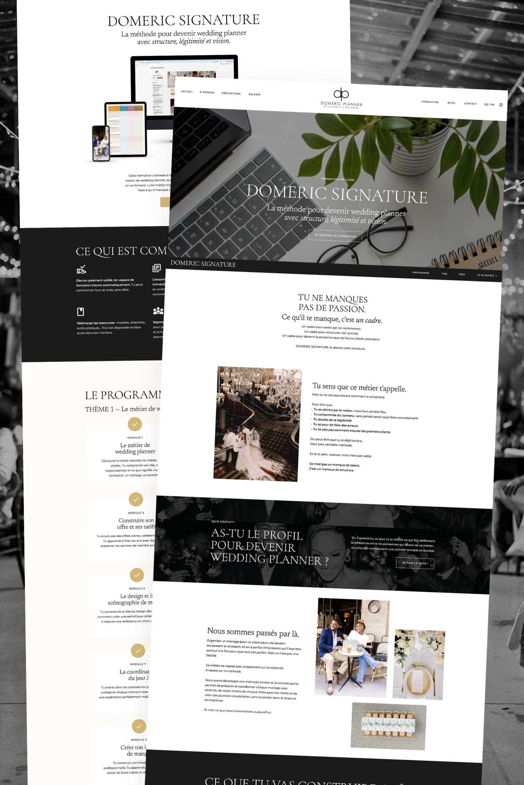 Domeric Planner : site Internet Showit pour wedding planner et formateur