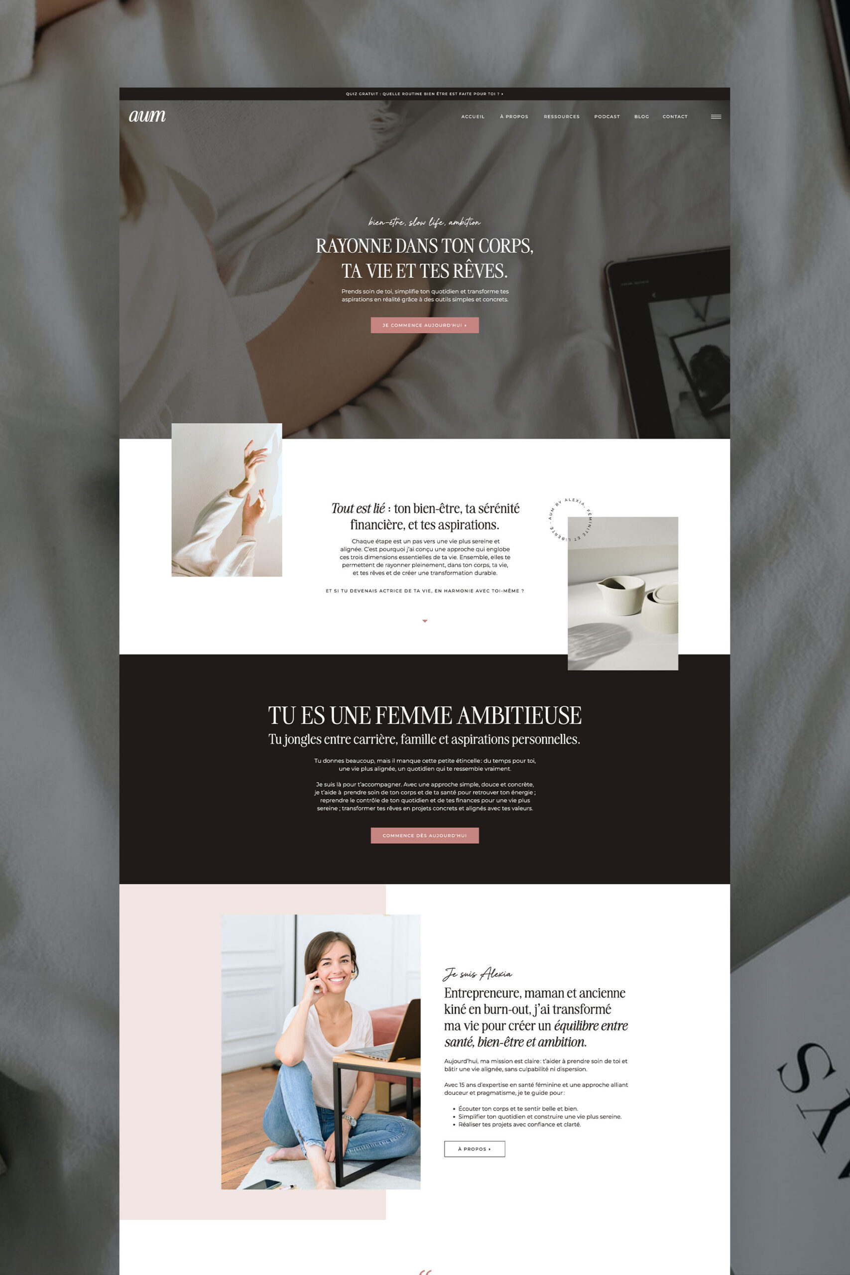 Aum Monde : site Internet Showit pour l'entrepreneuriat féminin