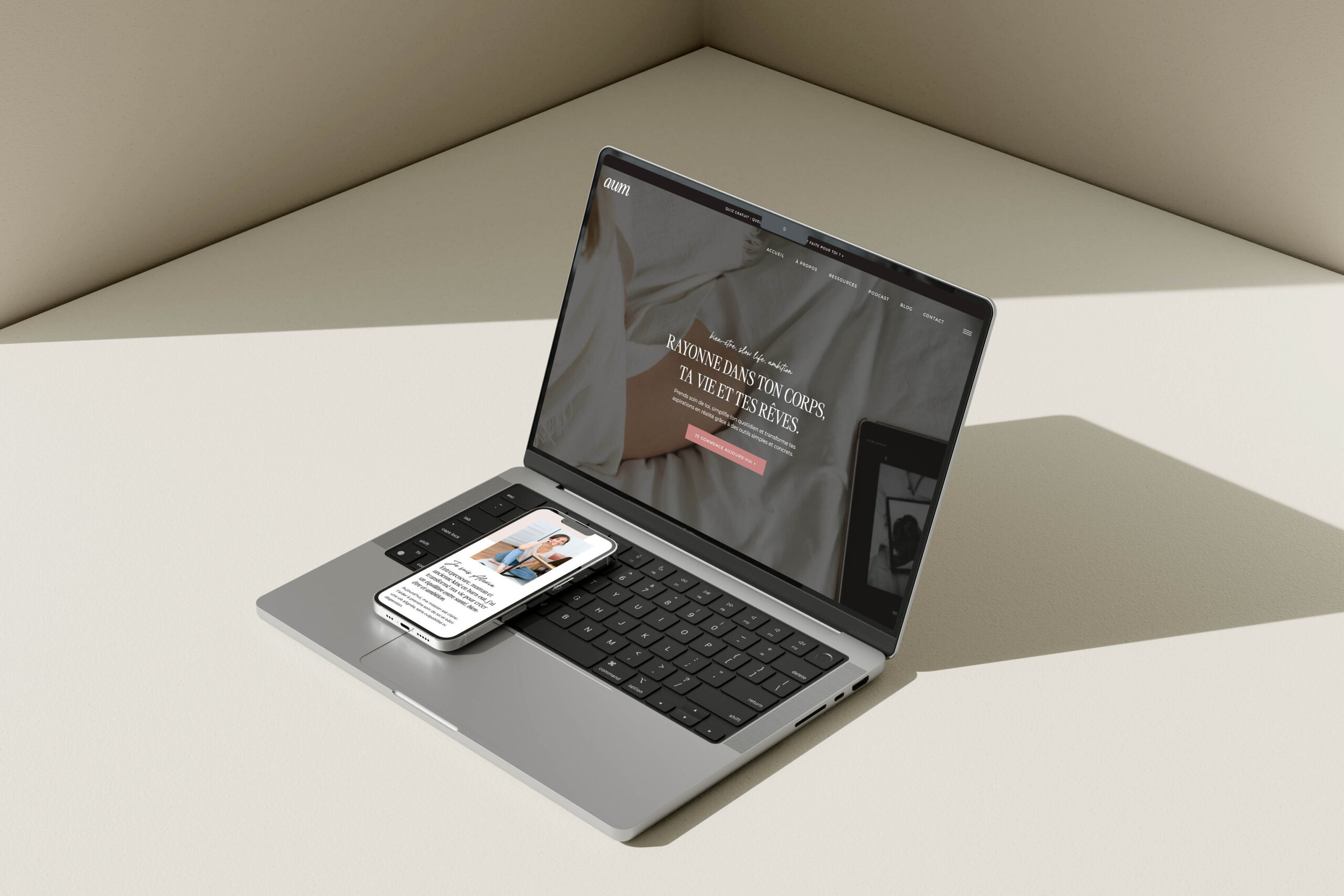 Aum Monde : site Internet Showit pour l'entrepreneuriat féminin